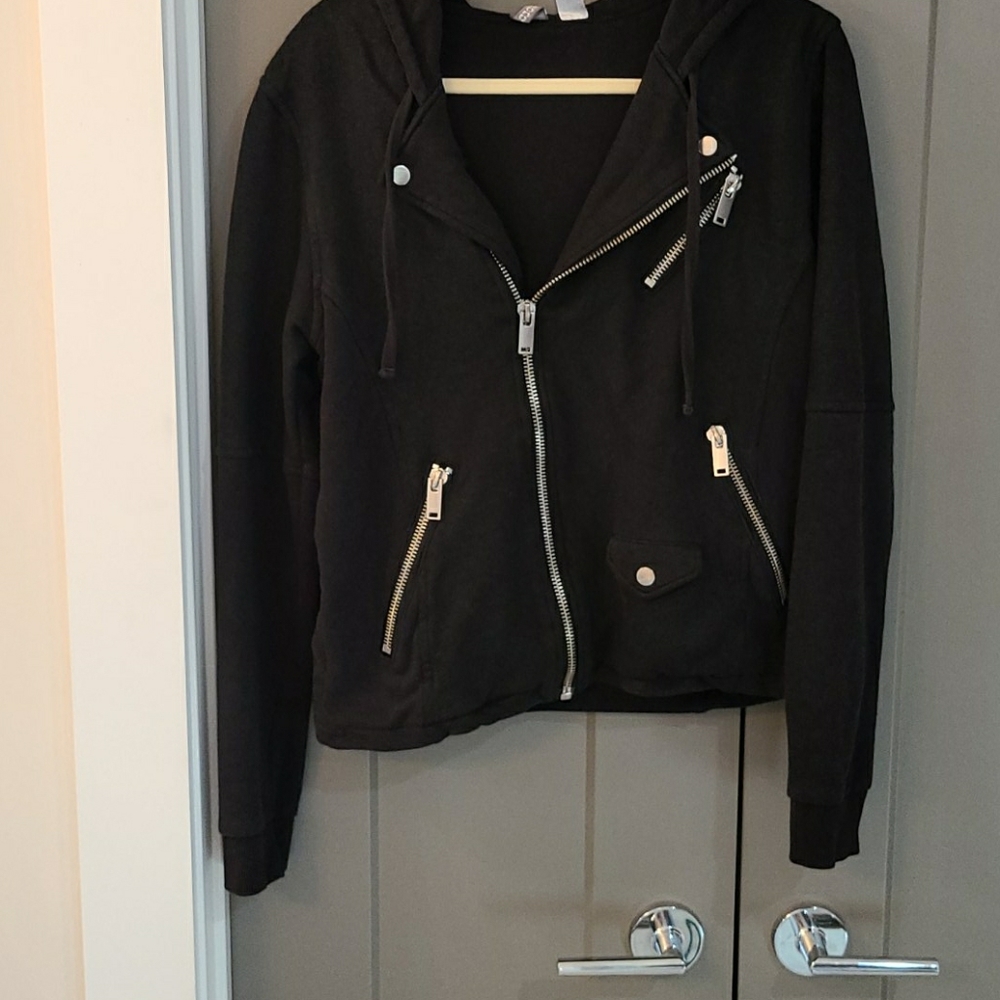 Men's moto zip up hoodie